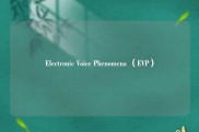 Electronic Voice Phenomena （EVP）